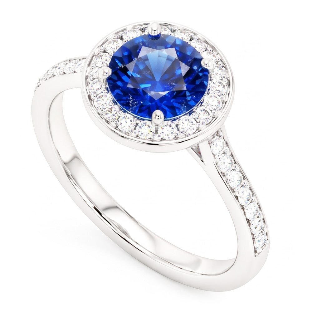 Natural Sapphire Ring 4ct - White Gold 14K