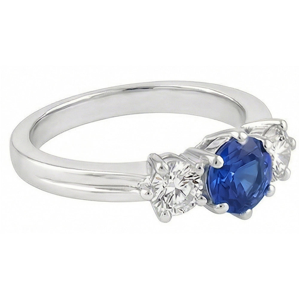 Natural Sapphire Ring 4ct - White Gold 14K