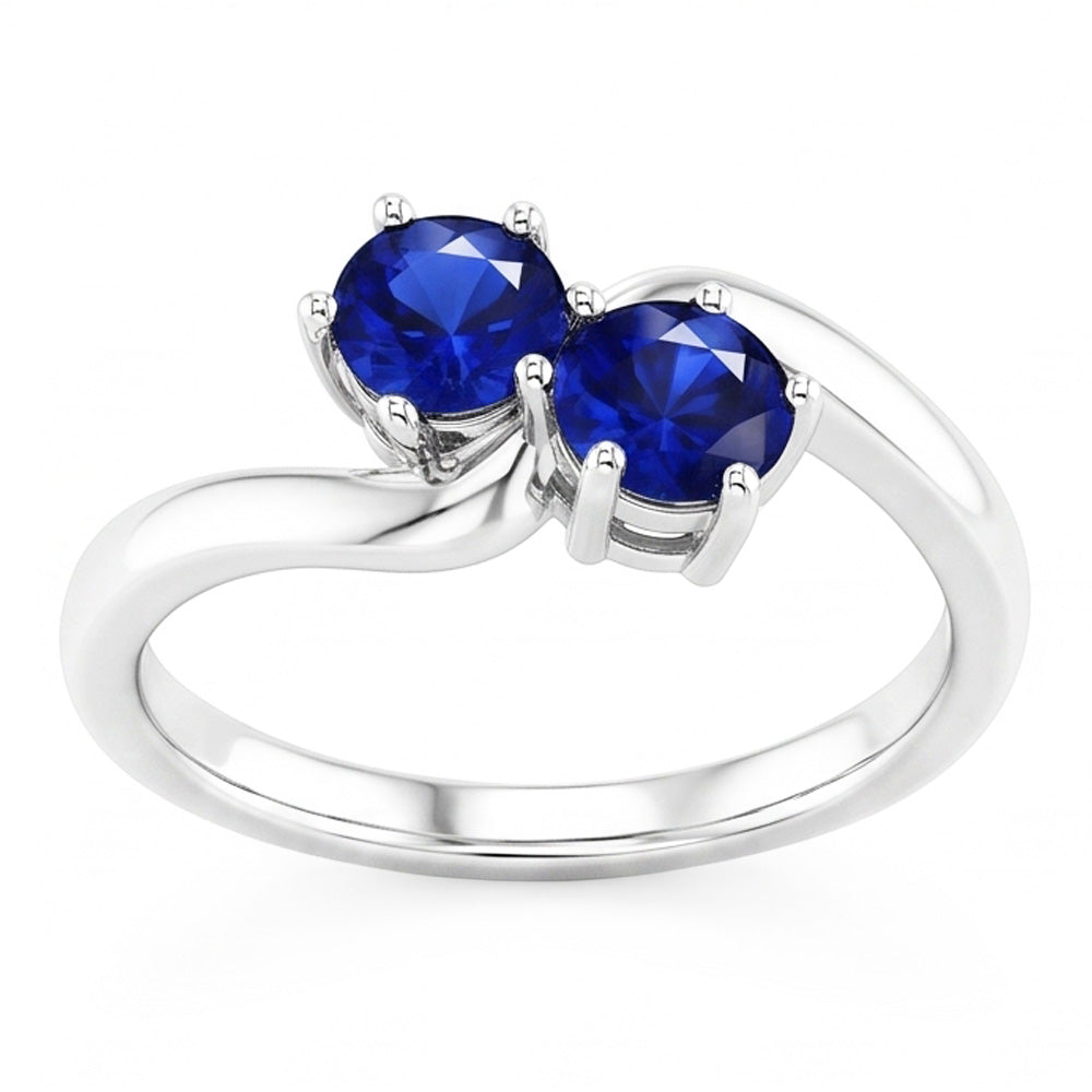 Natural Sapphire Ring 4ct - White Gold 14K