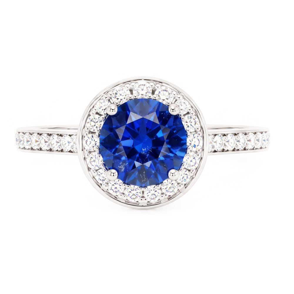 Natural Sapphire Ring 4ct - White Gold 14K