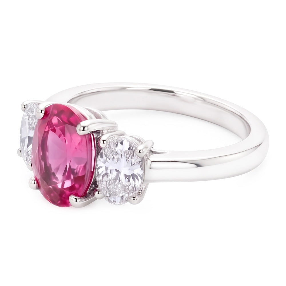 Natural Sapphire Ring 4ct - White Gold 14K