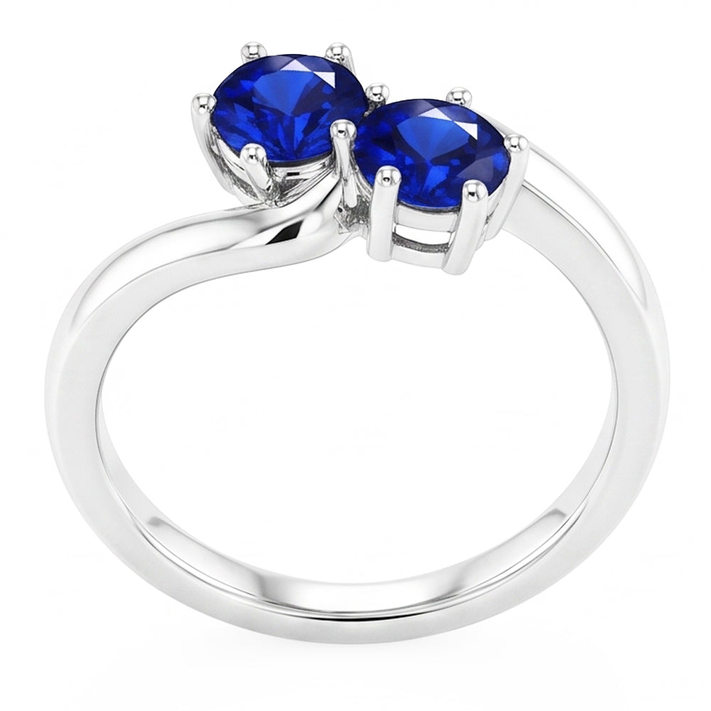 Natural Sapphire Ring 4ct - White Gold 14K