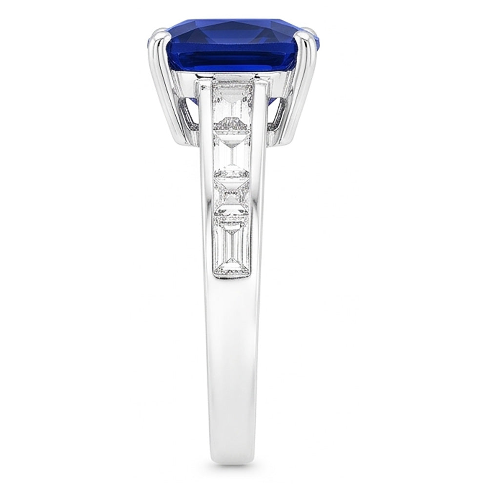 Natural Sapphire Ring 4ct - White Gold 14K