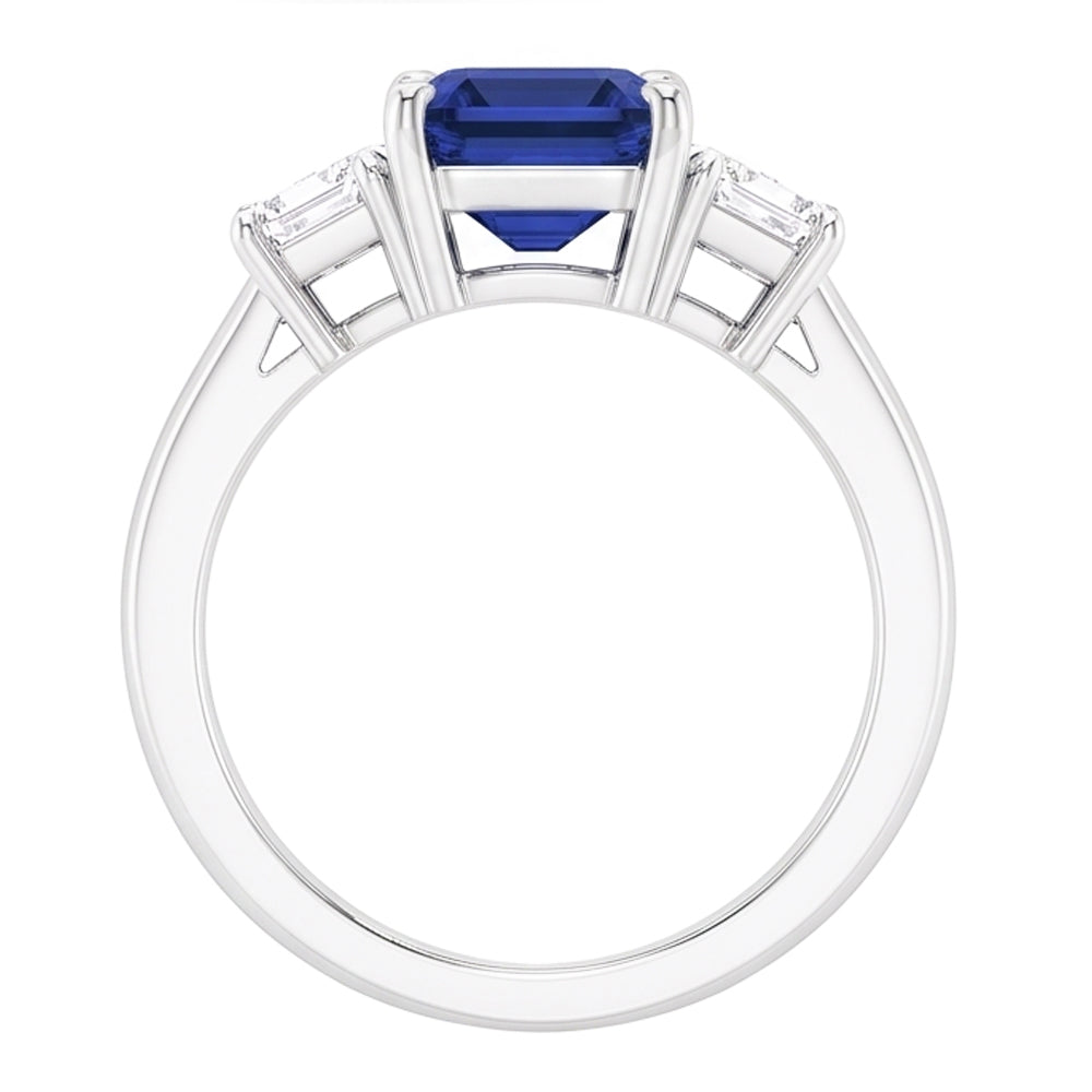 Natural Sapphire Ring 4ct - White Gold 14K