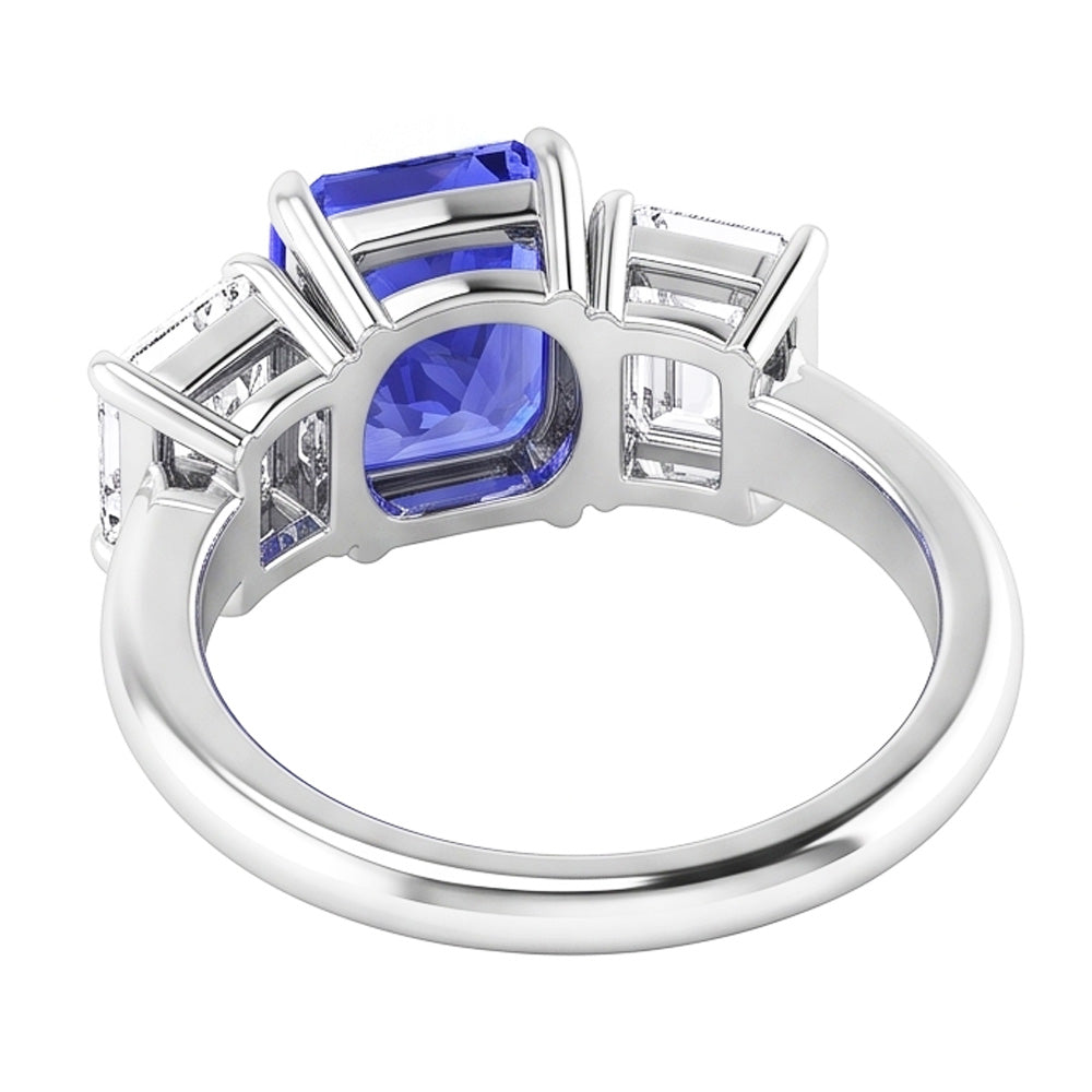 Natural Sapphire Ring 4ct - White Gold 14K