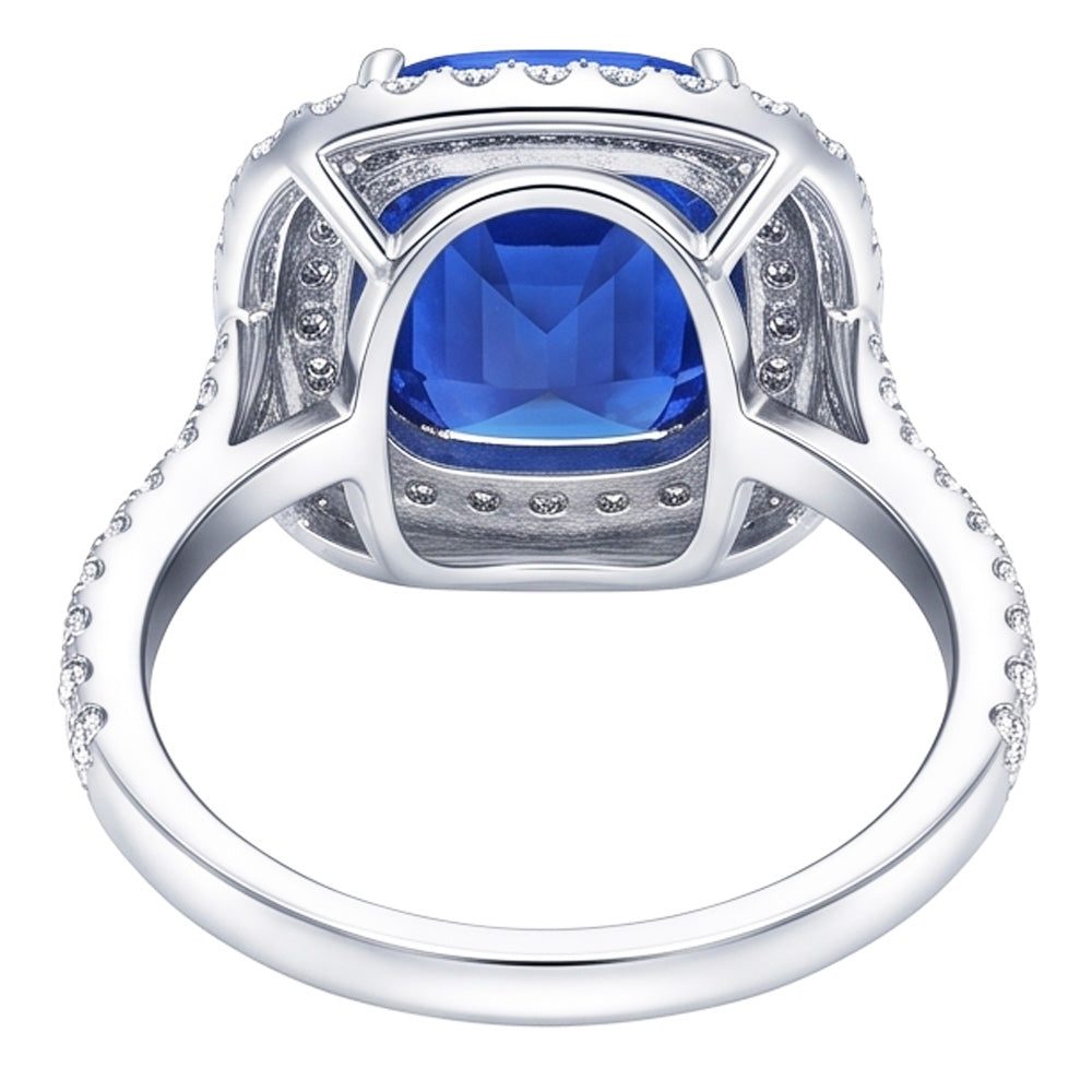 Natural Sapphire Ring 4ct - White Gold 14K