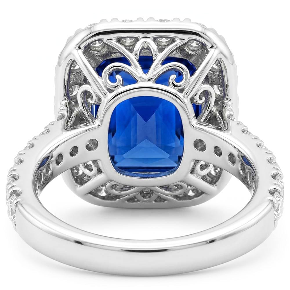 Natural Sapphire Ring 4ct - White Gold 14K