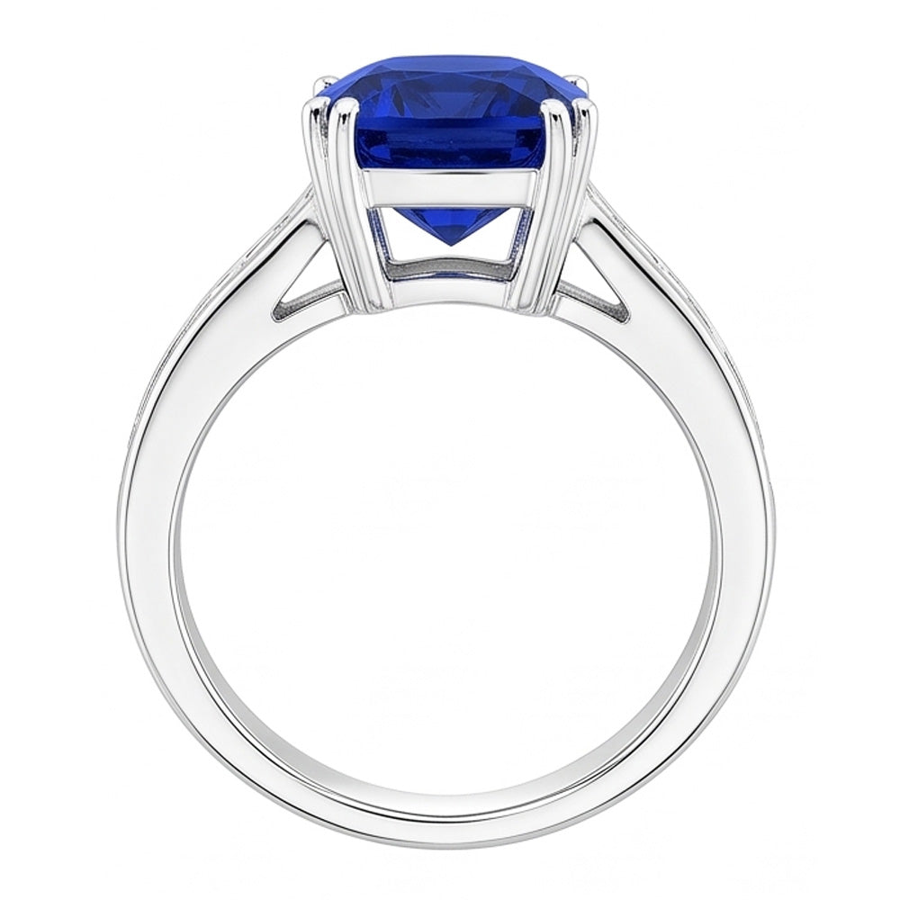 Natural Sapphire Ring 4ct - White Gold 14K
