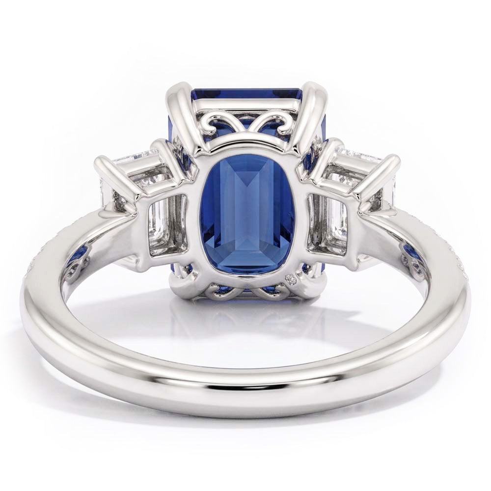 Natural Sapphire Ring 4ct - White Gold 14K
