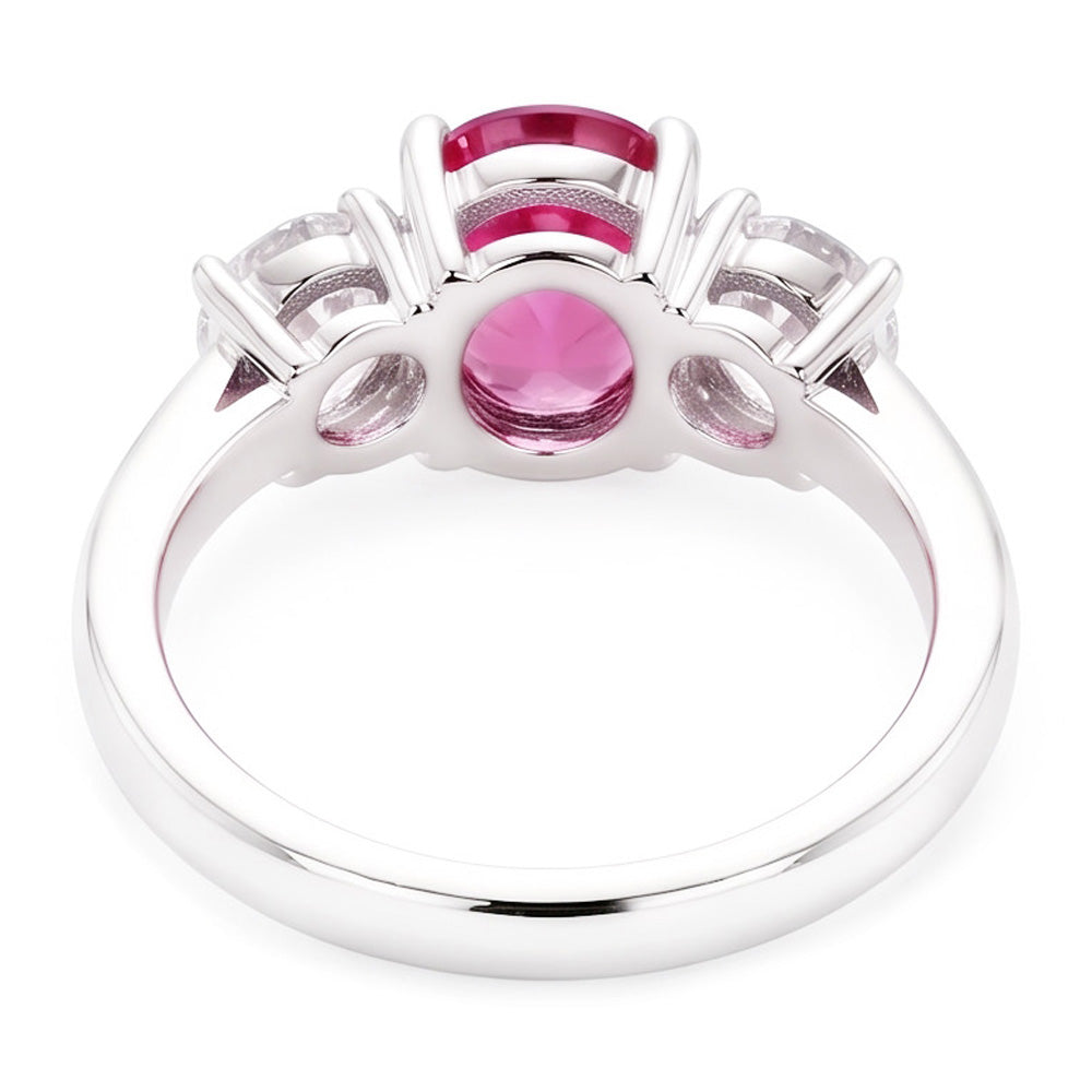 Natural Sapphire Ring 4ct - White Gold 14K