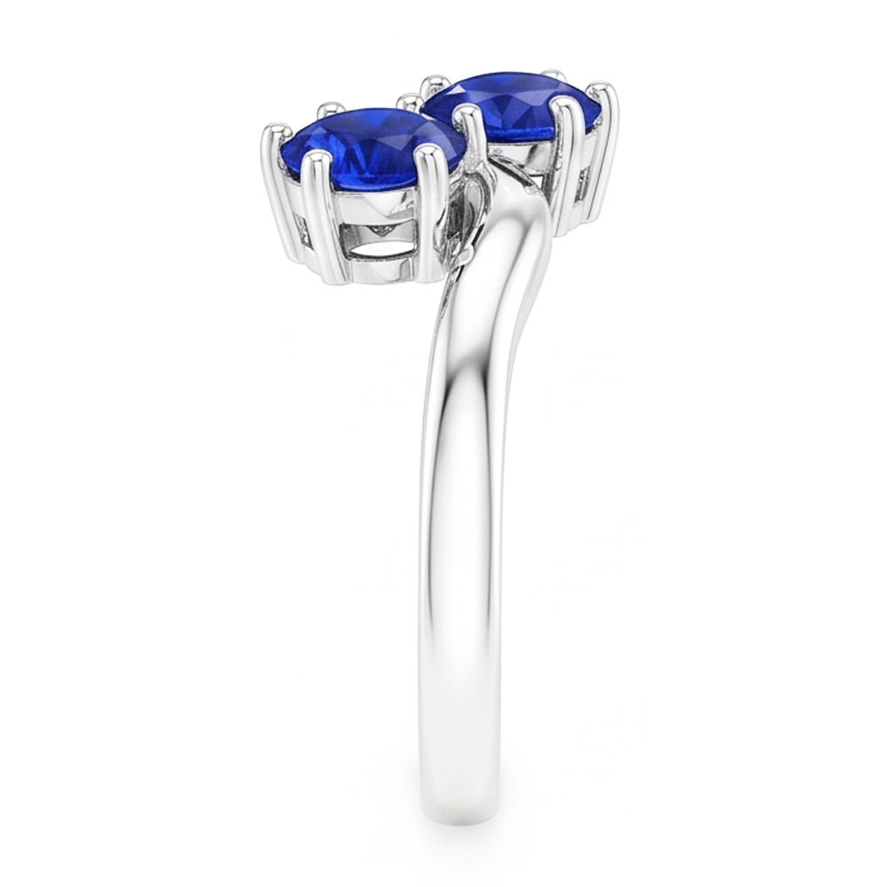 Natural Sapphire Ring 4ct - White Gold 14K