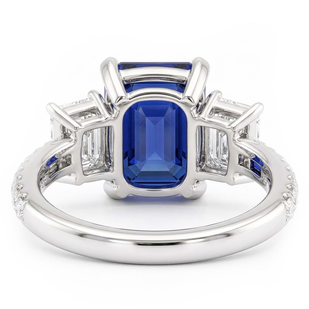 Natural Sapphire Ring 4ct - White Gold 14K