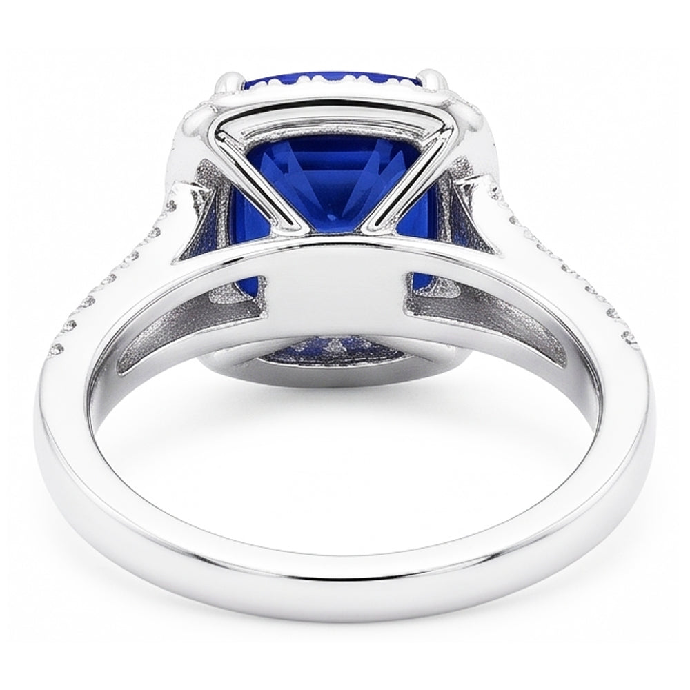 Natural Sapphire Ring 4ct - White Gold 14K