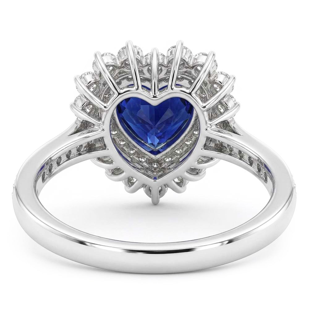 Natural Sapphire Ring 4ct - White Gold