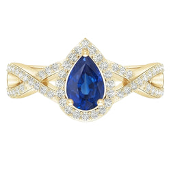 Natural Sapphire Ring 4ct - Yellow Gold 14K