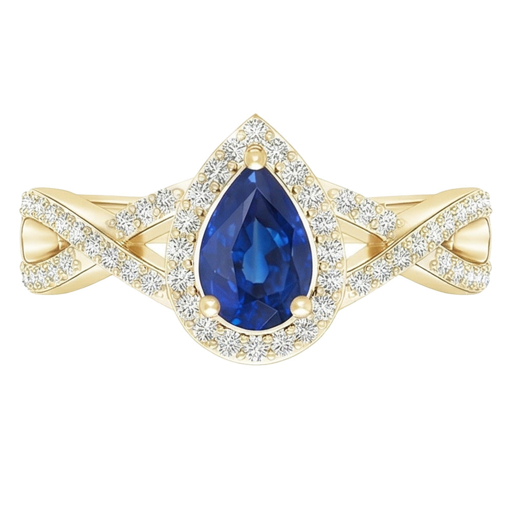 natural round sapphire 4ct ring side angle