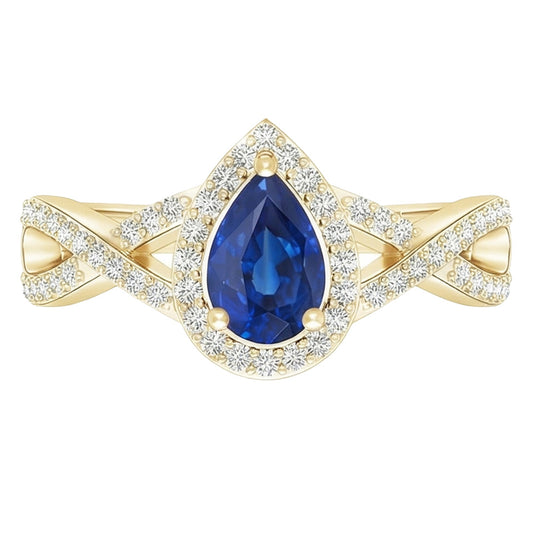 natural round sapphire 4ct ring side angle