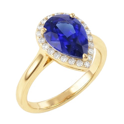 Natural Sapphire Ring 4ct - Yellow Gold 14K