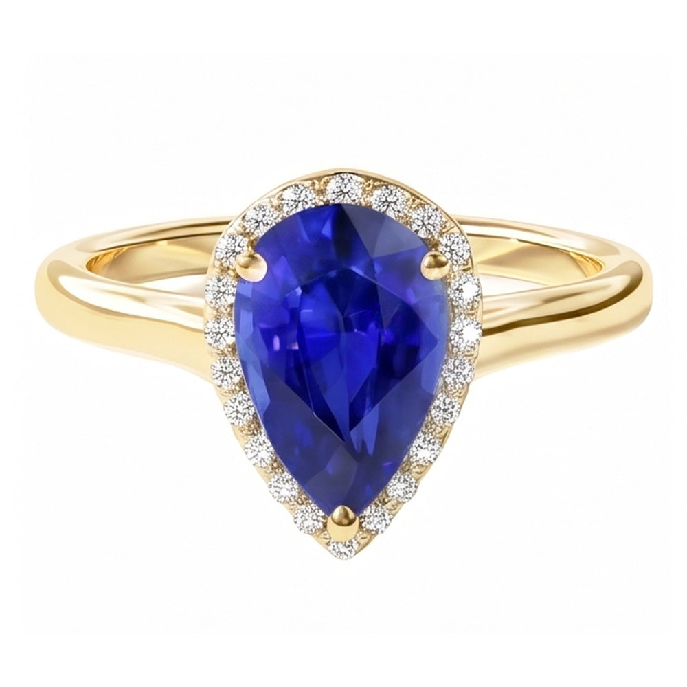 Natural Sapphire Ring 4ct - Yellow Gold 14K