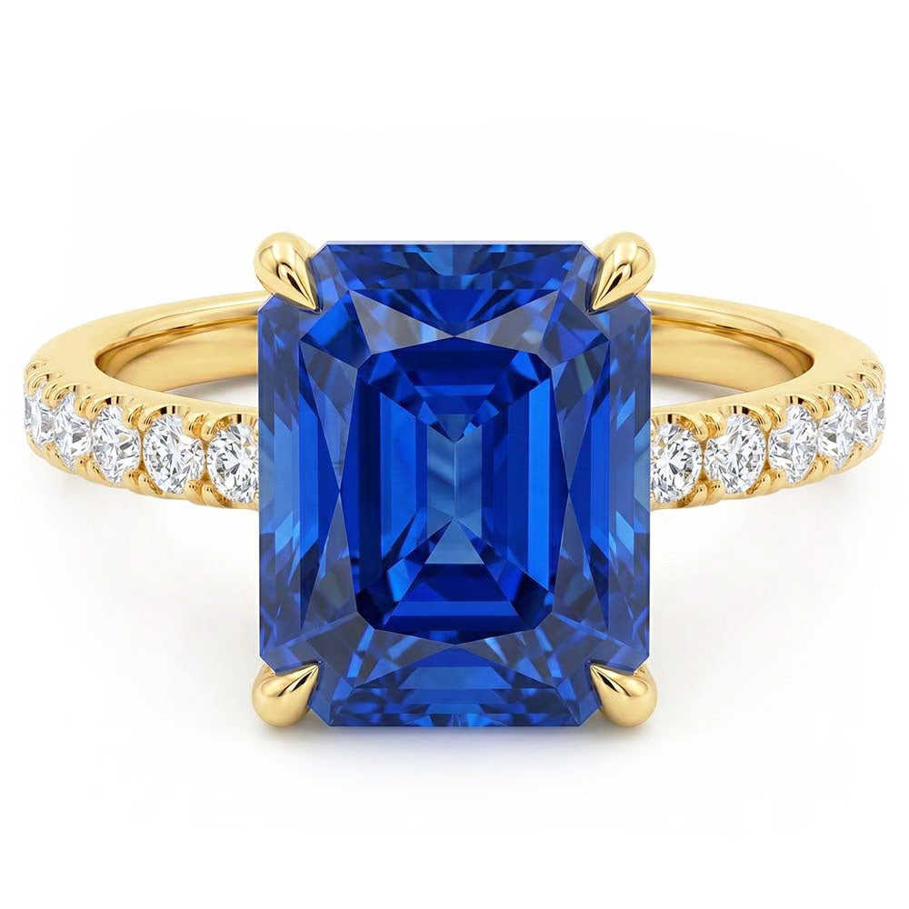Natural Sapphire Ring 4ct - Yellow Gold 14K