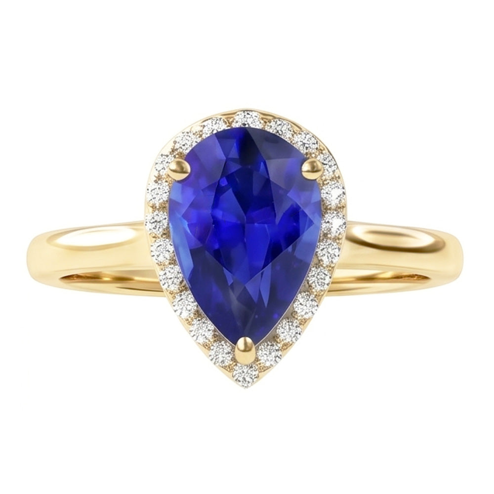 Natural Sapphire Ring 4ct - Yellow Gold 14K
