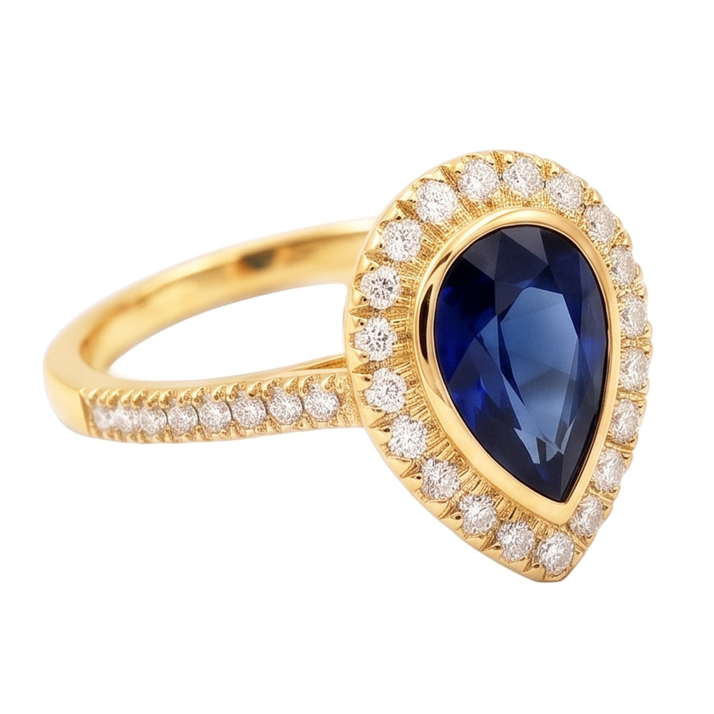 Natural Sapphire Ring 4ct - Yellow Gold 14K