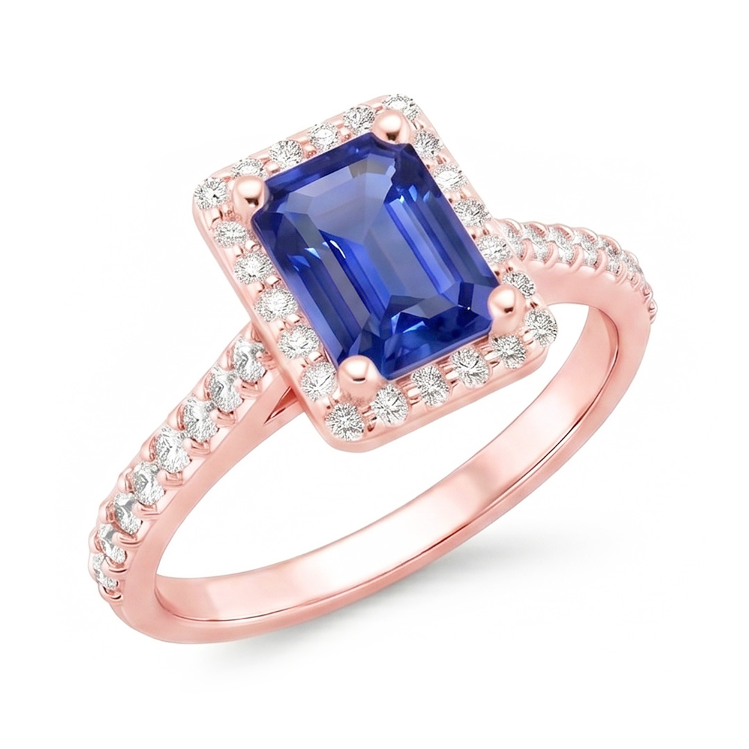 Natural Sapphire Ring 5.25ct - Rose Gold 14K