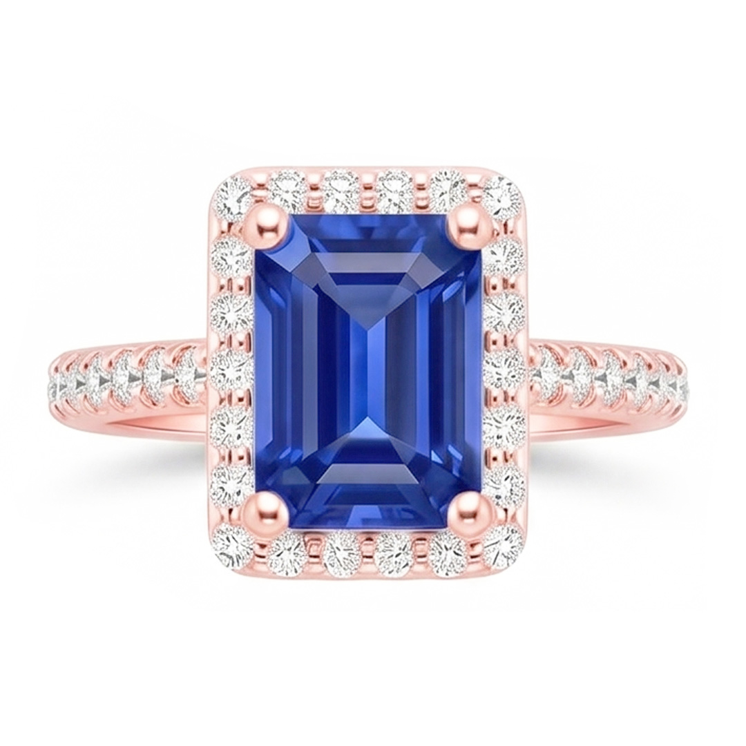 Natural Sapphire Ring 5.25ct - Rose Gold 14K