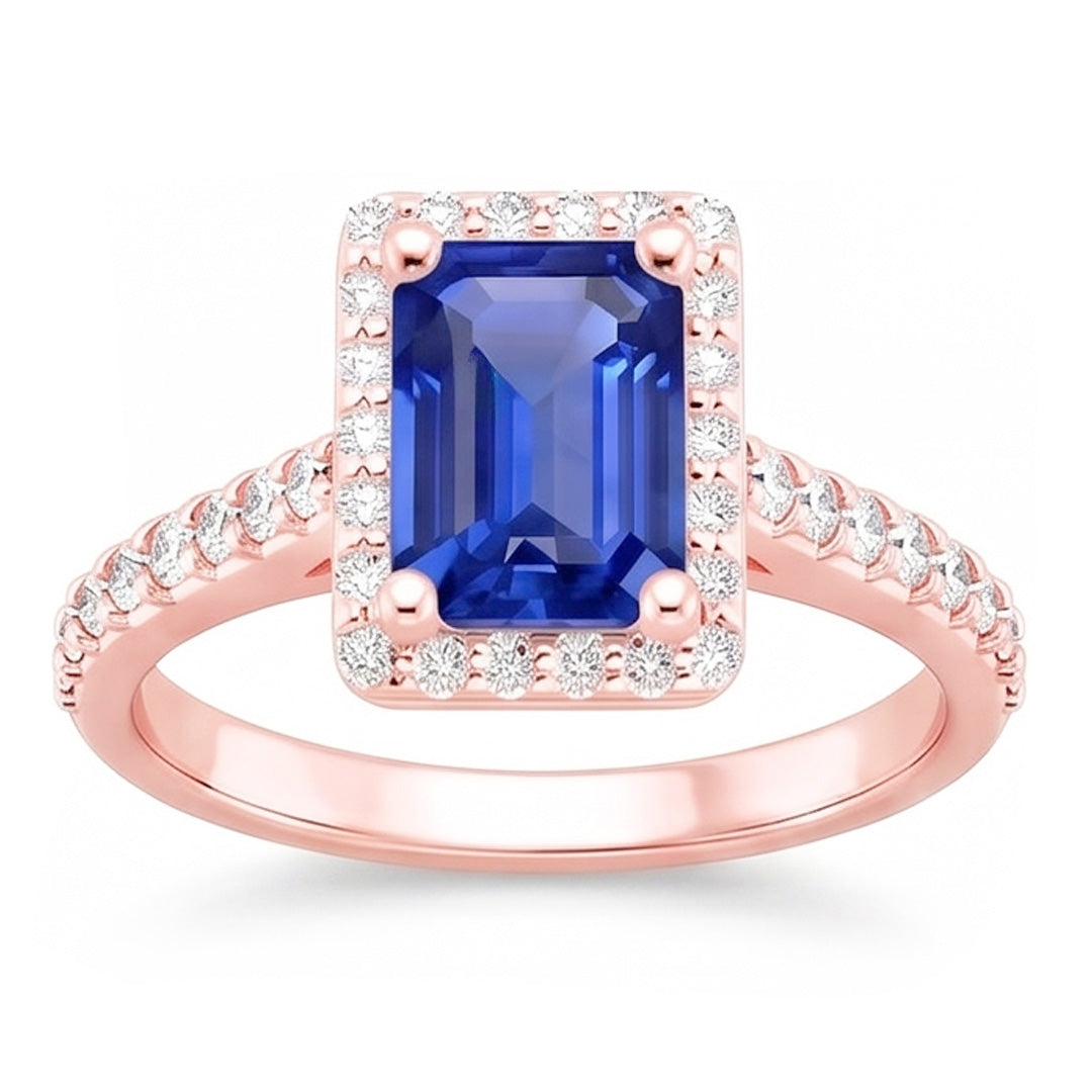 Natural Sapphire Ring 5.25ct - Rose Gold 14K