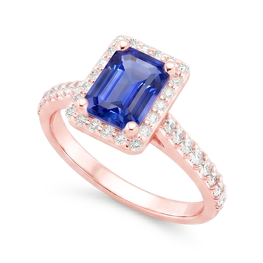 Natural Sapphire Ring 5.25ct - Rose Gold 14K