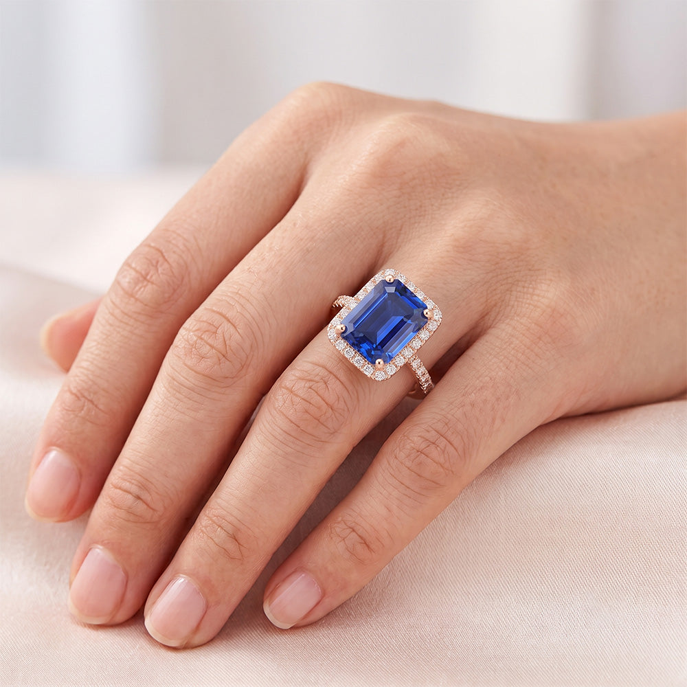 Natural Sapphire Ring 5.25ct - Rose Gold 14K
