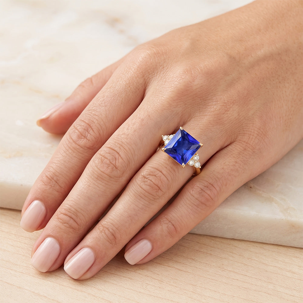 Natural Sapphire Ring 5.25ct - Yellow Gold 14K