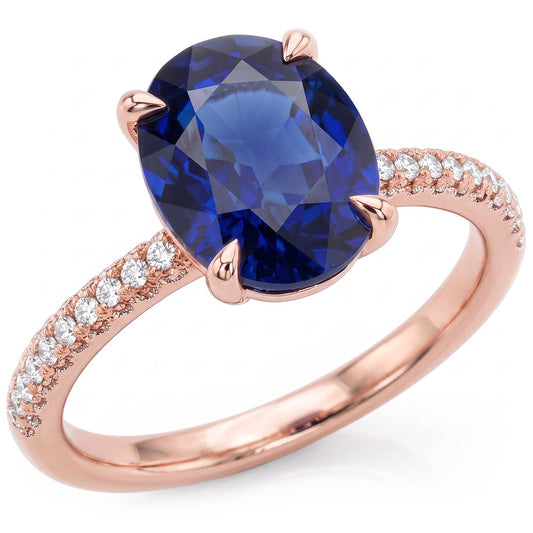 Natural Sapphire Ring 5.50ct - Rose Gold 14K