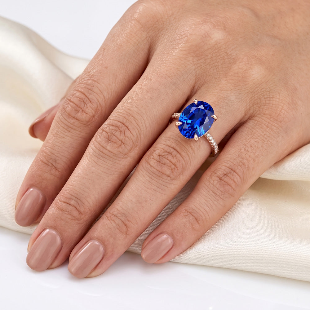 Natural Sapphire Ring 5.50ct - Rose Gold 14K
