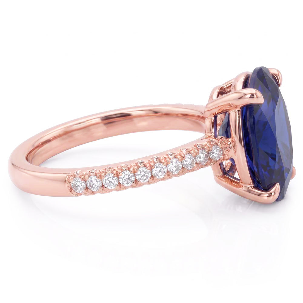 Natural Sapphire Ring 5.50ct - Rose Gold 14K