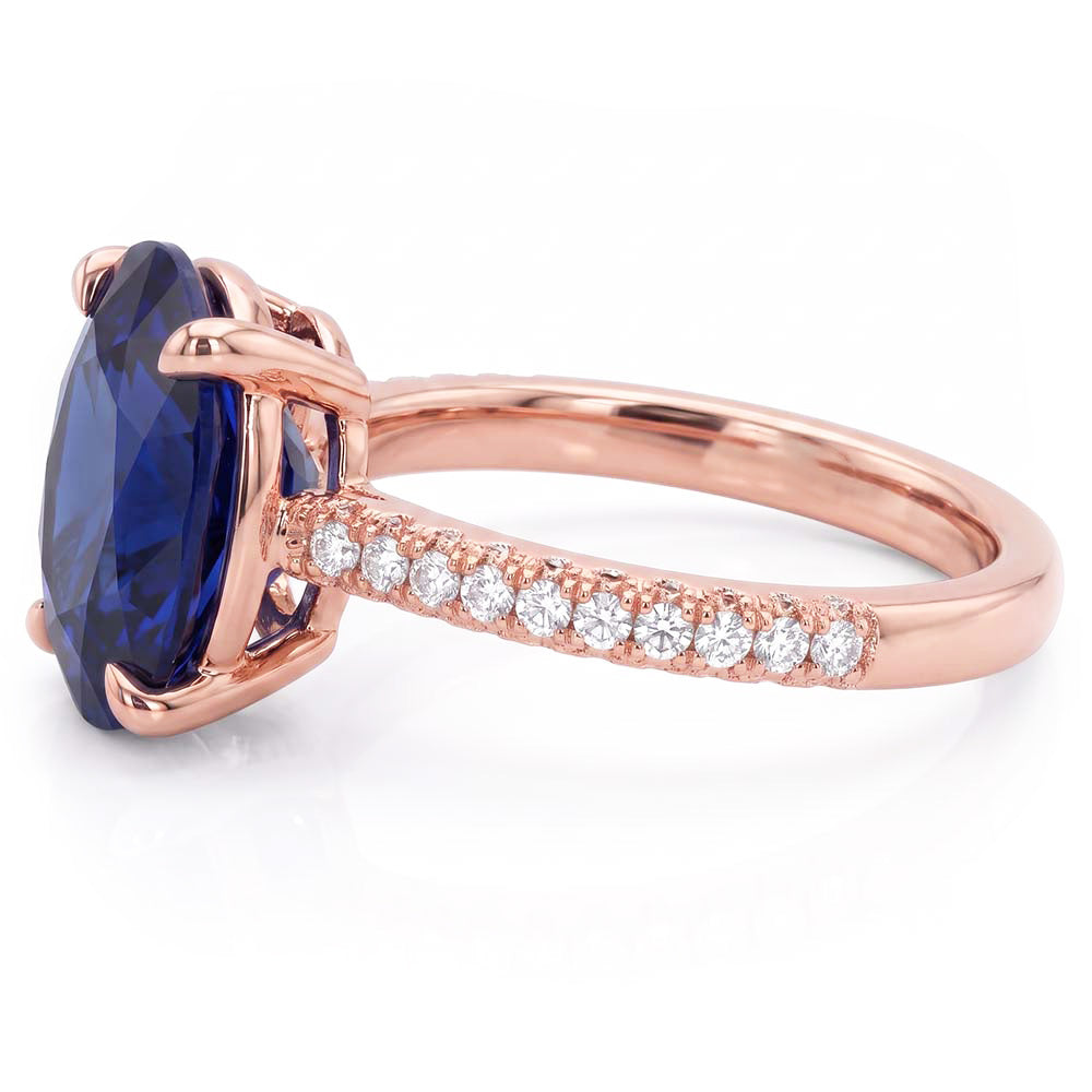 Natural Sapphire Ring 5.50ct - Rose Gold 14K