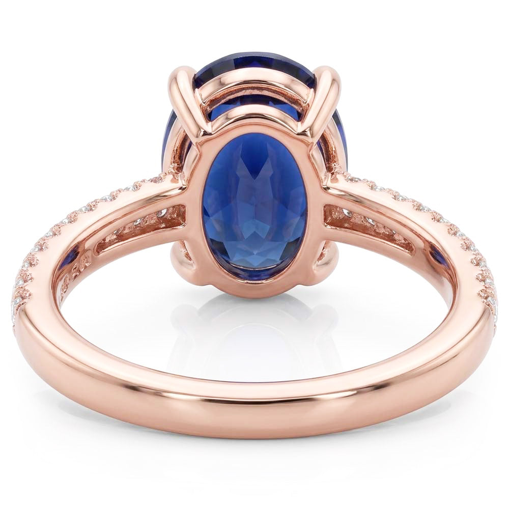 Natural Sapphire Ring 5.50ct - Rose Gold 14K