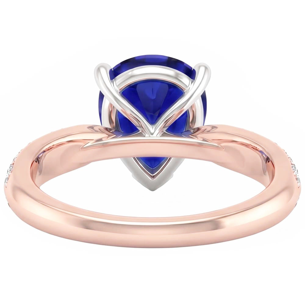 Natural Sapphire Ring 5.50ct - Two Tone 14K Gold