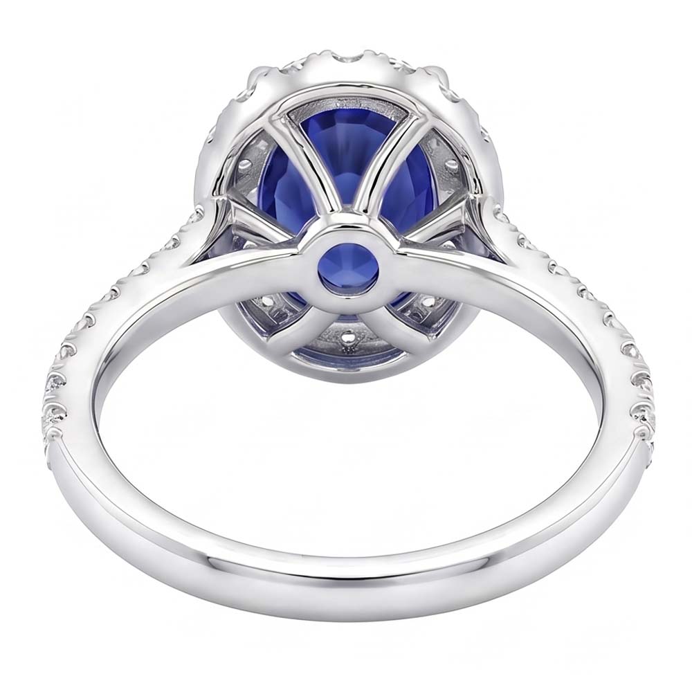 Natural Sapphire Ring 5.50ct - White Gold 14K