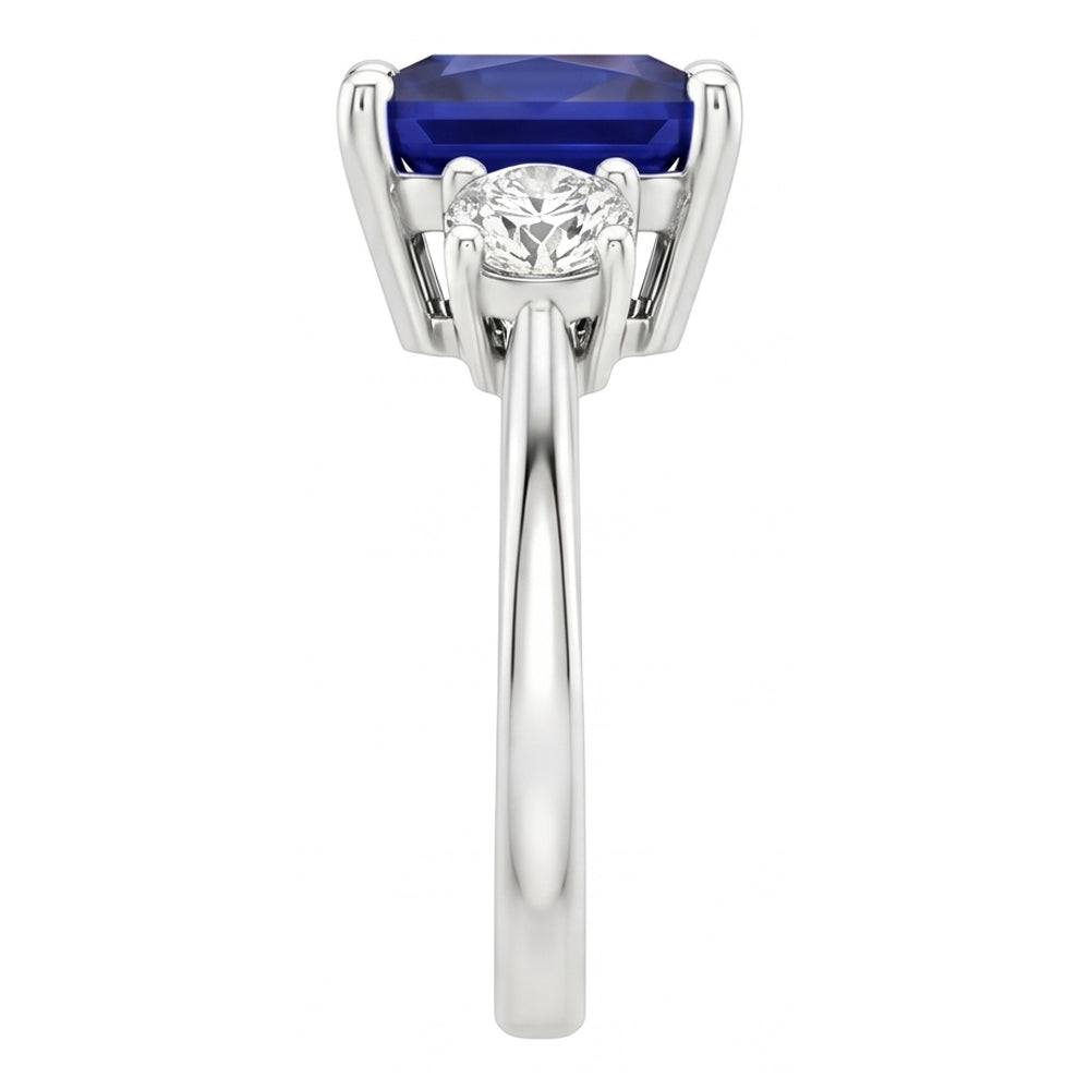 Natural Sapphire Ring 5.50ct - White Gold 14K