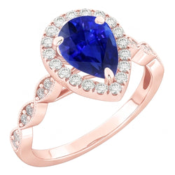 Natural Sapphire Ring 5ct - Rose Gold 14K