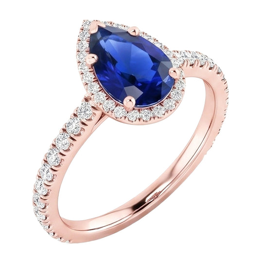 Natural Sapphire Ring 5ct - Rose Gold 14K