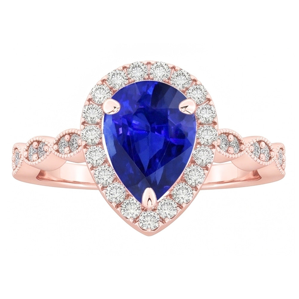 Natural Sapphire Ring 5ct - Rose Gold 14K