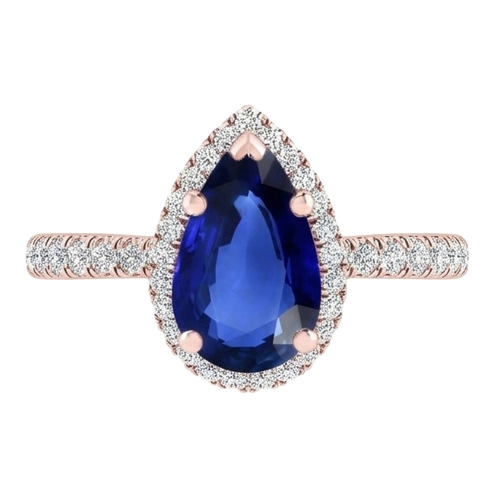 Natural Sapphire Ring 5ct - Rose Gold 14K