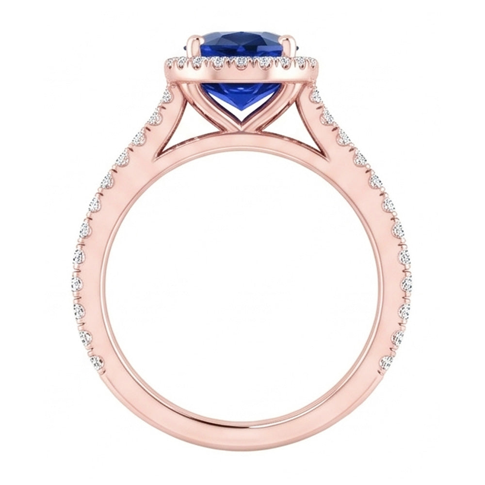 Natural Sapphire Ring 5ct - Rose Gold 14K