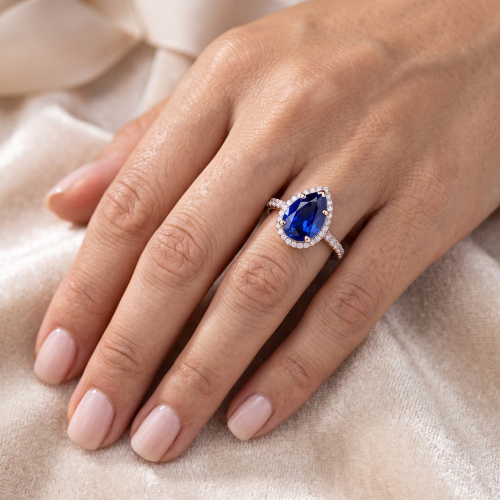 Natural Sapphire Ring 5ct - Rose Gold 14K