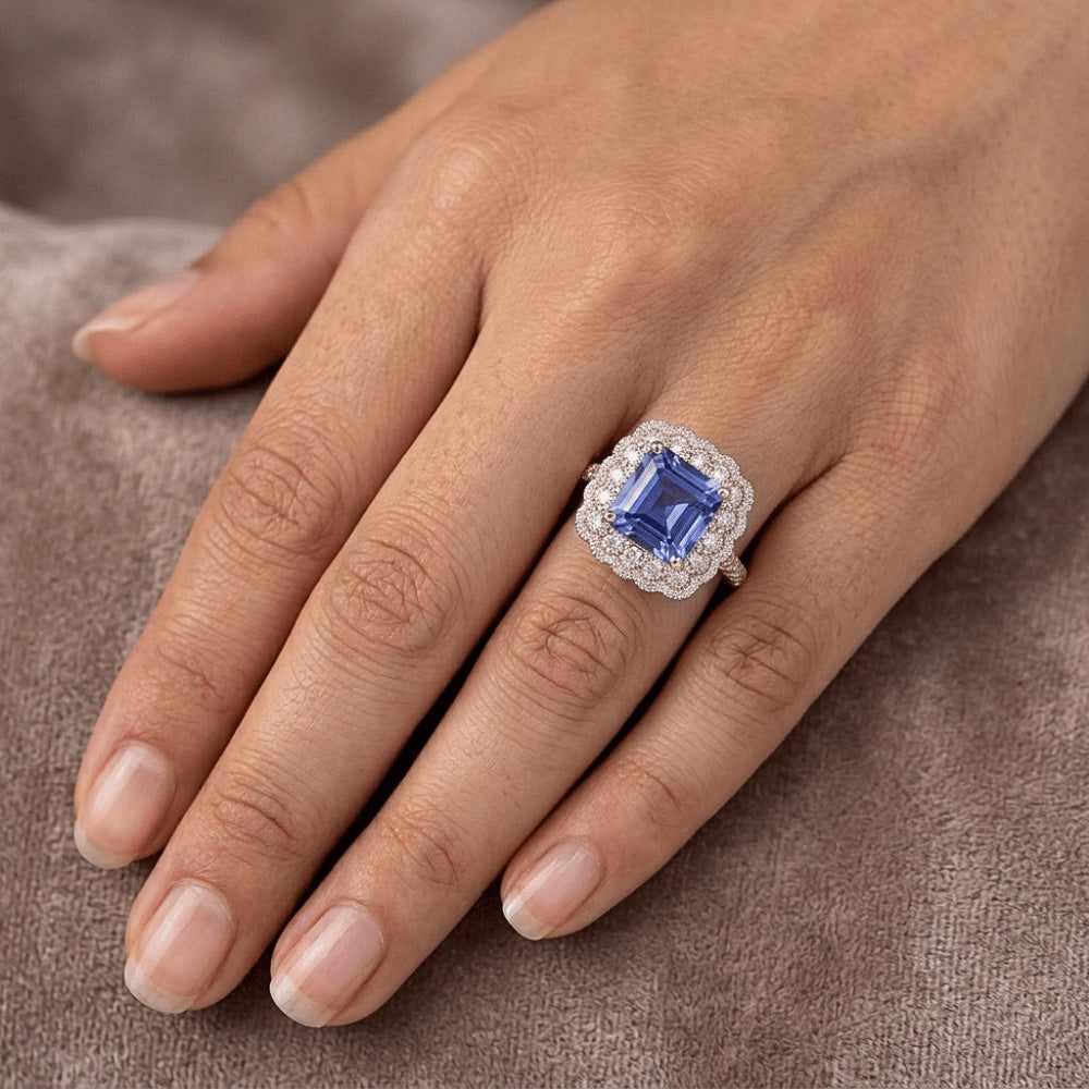 Natural Sapphire Ring 5ct - Rose Gold 14K
