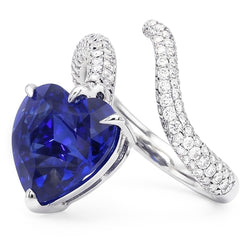 Natural Sapphire Ring 5ct - White Gold 14K