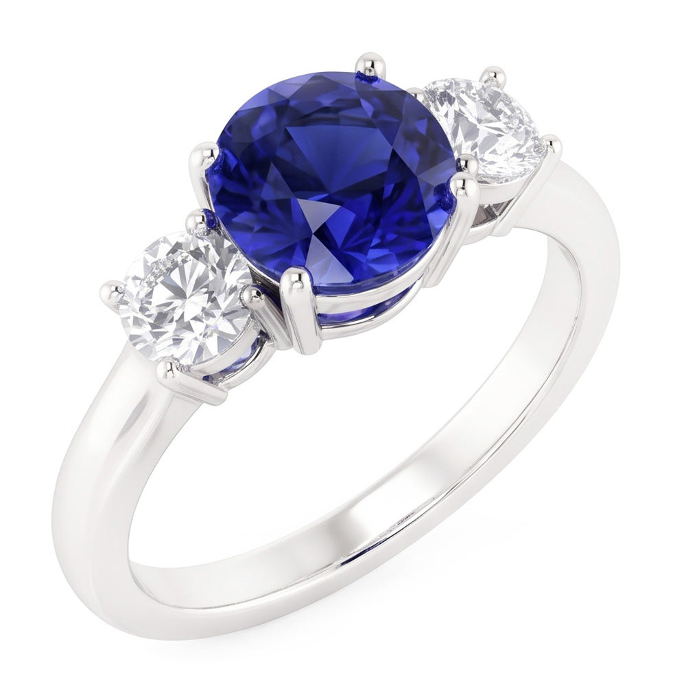 Natural Sapphire Ring 5ct - White Gold 14K