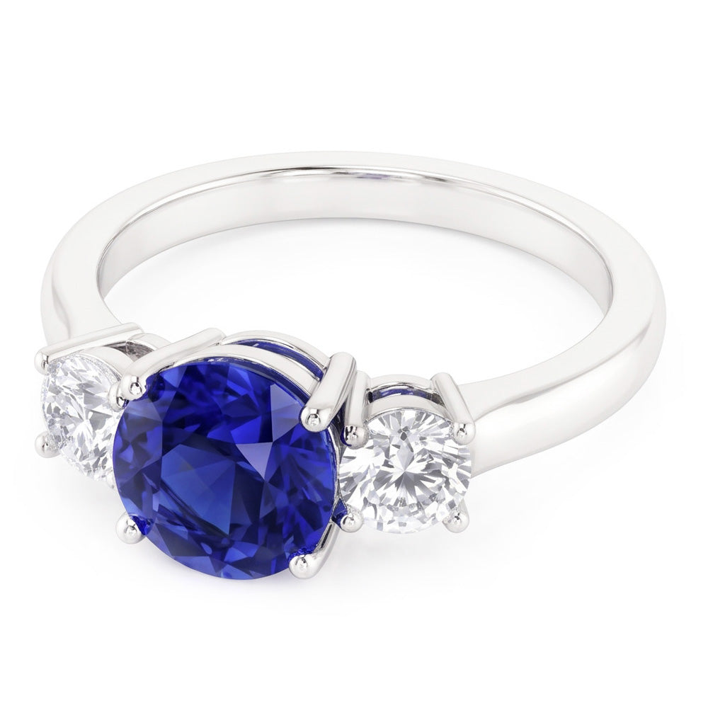 Natural Sapphire Ring 5ct - White Gold 14K